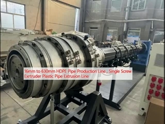 16 मिमी से 630 मिमी एचडीपीई पाइप उत्पादन लाइन, एकल पेंच एक्सट्रूडर प्लास्टिक पाइप एक्सट्रूज़न लाइन