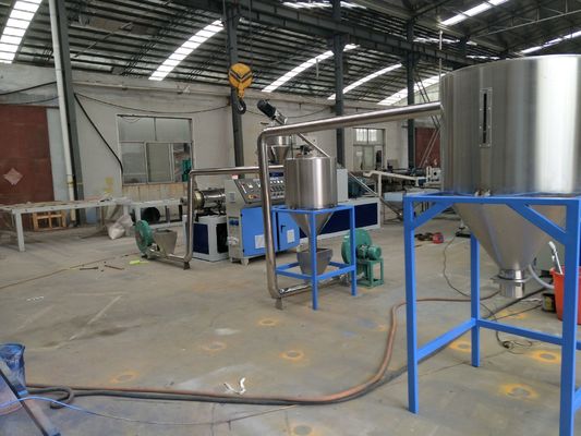 डबल स्टेज के साथ पुनर्नवीनीकरण फ्लेक्स ग्रेन्युल प्लास्टिक उत्पादन लाइन (प्लास्टिक दानेदार एक्सट्रूज़न मशीन)